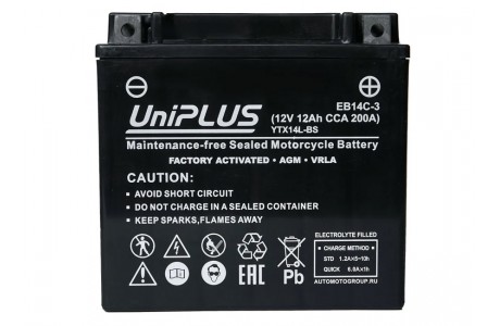 Аккумулятор UniPLUS EB14C-3 (12v 12AH 200A)