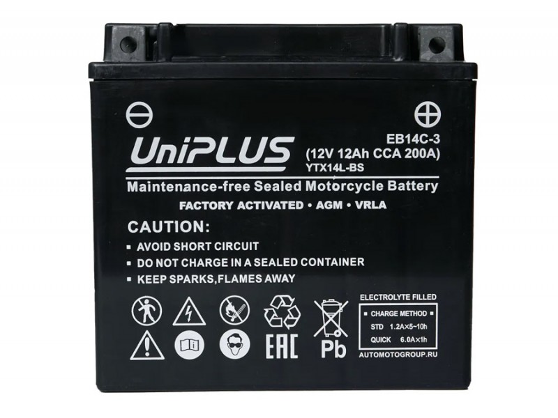 Аккумулятор UniPLUS EB14C-3 (12v 12AH 200A)