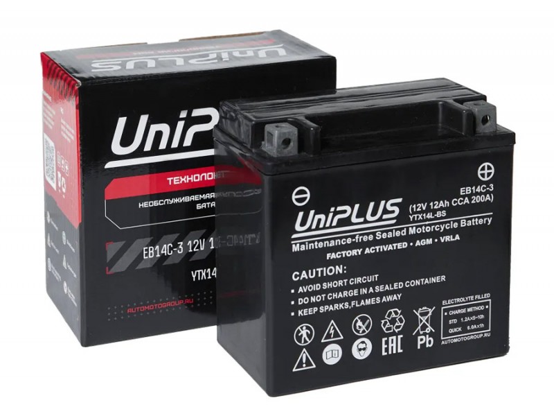 Аккумулятор UniPLUS EB14C-3 (12v 12AH 200A)