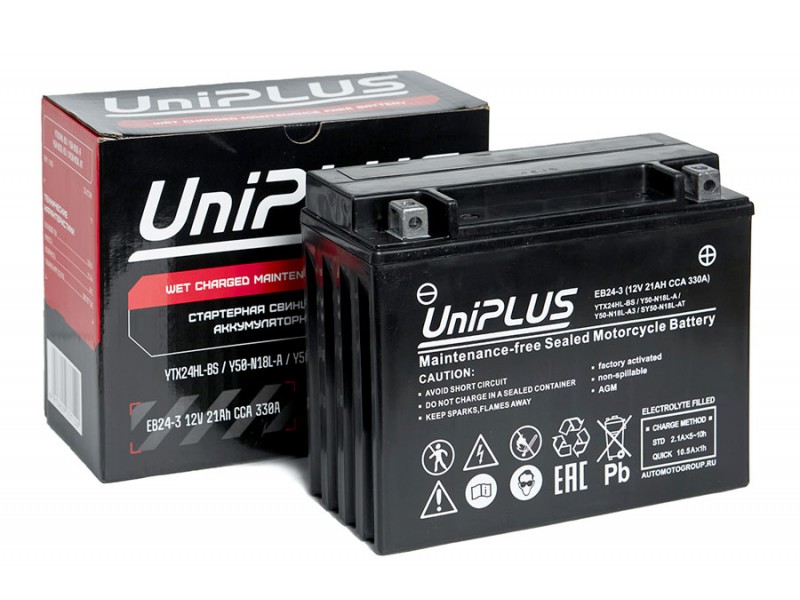Аккумулятор UniPLUS EB24-3 (12v 21AH 330A)