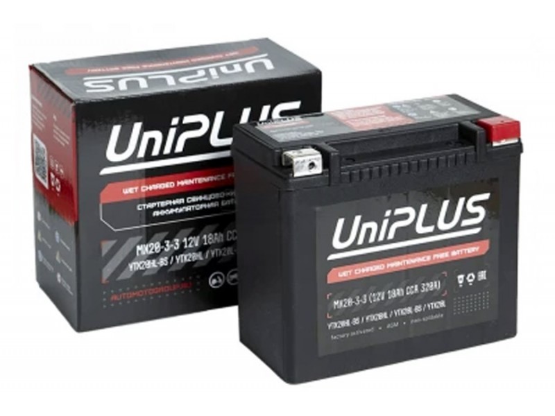 Аккумулятор UniPLUS MX20-3-3 (12v 18AH 320A)