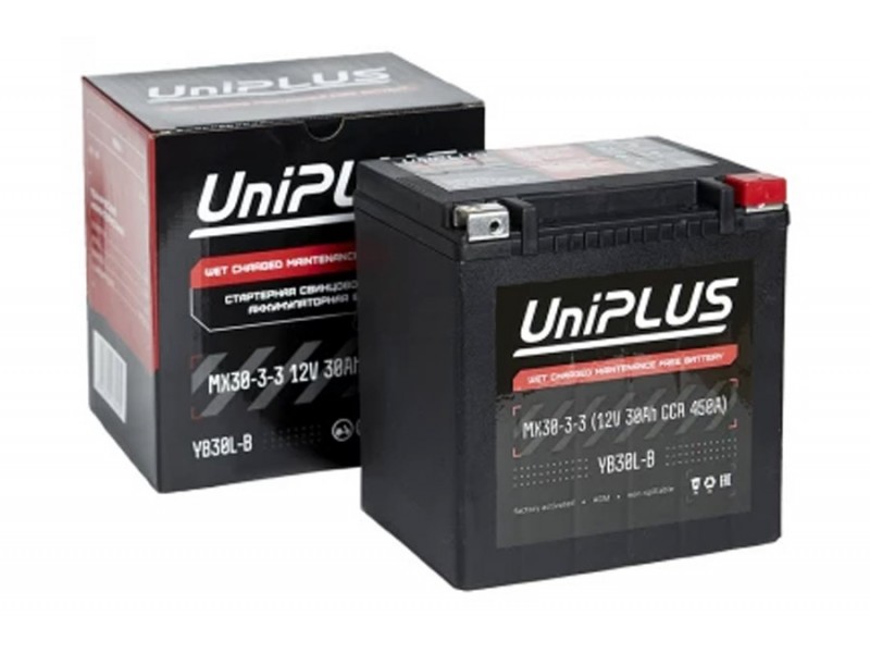 Аккумулятор UniPLUS MX30-3-3(12v 30AH 450A)