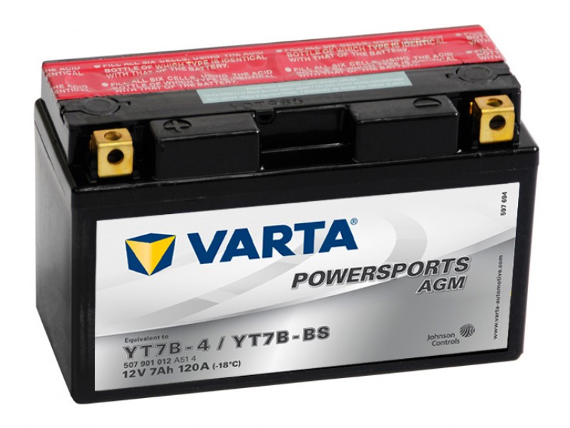 Аккумулятор VARTA AGM YT7B-BS (507901)