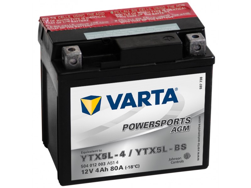 Аккумулятор VARTA YTX5L-BS (504012)