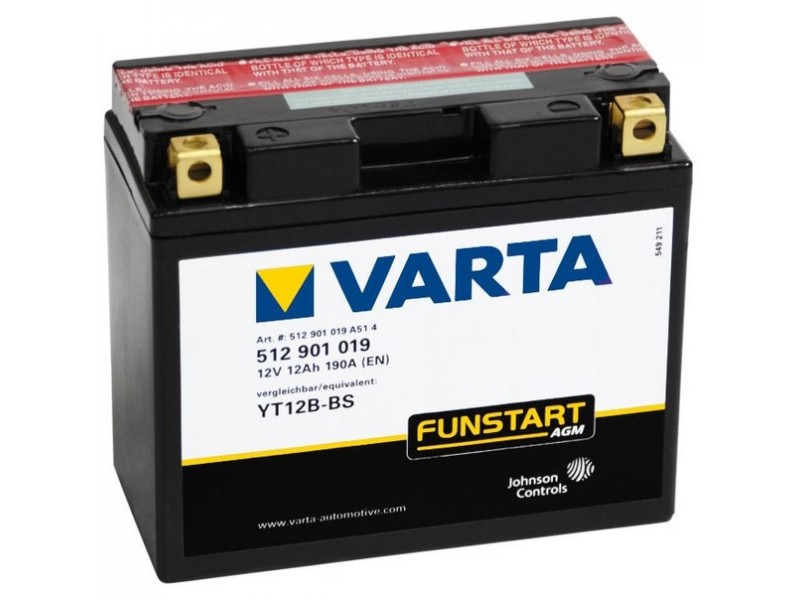 Аккумулятор Varta AGM YT12B-BS 512901