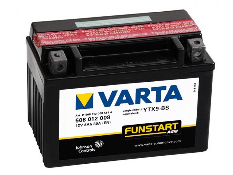 Аккумулятор Varta AGM YTХ9-BS 508012