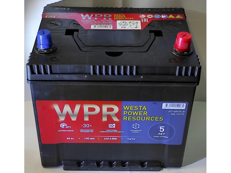 Аккумулятор WPR Asia 60 a/h 640A R+