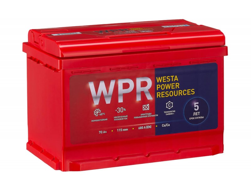Аккумулятор WPR 70 R+ 680A