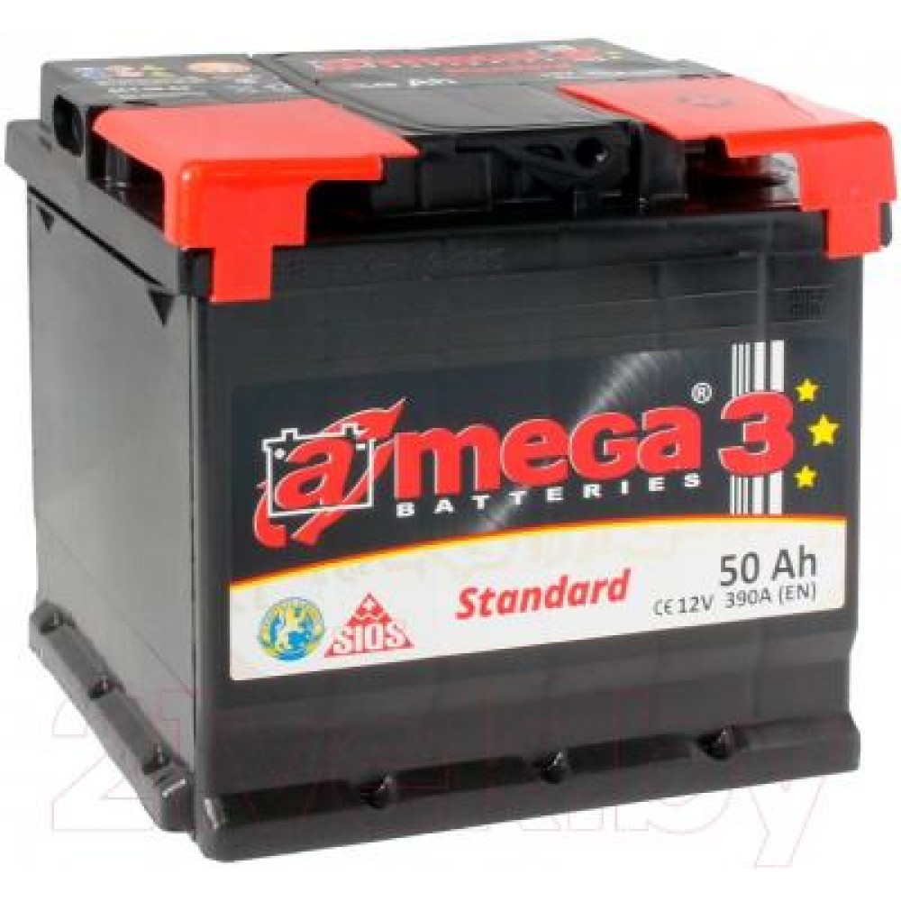 Аккумулятор A-mega Standard 50 R+ 390 A (EN) купить в Минске, цена