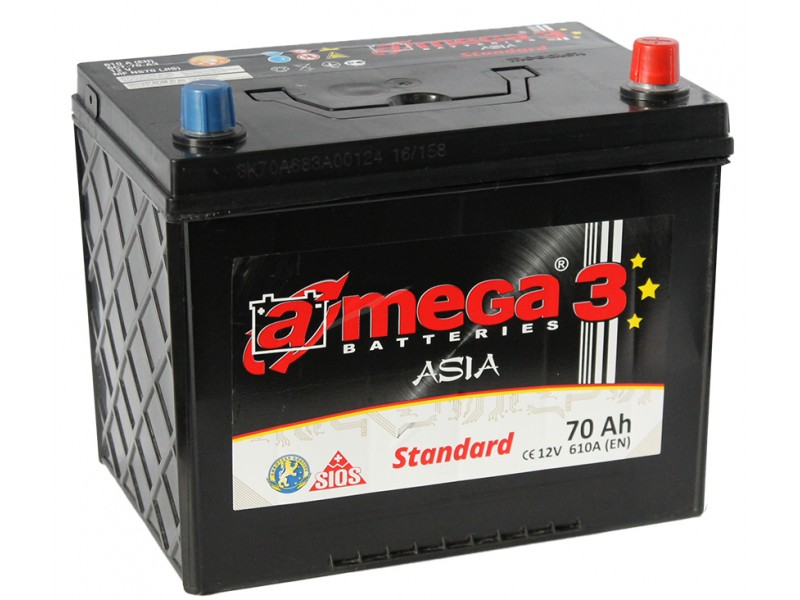 Аккумулятор A-mega Asia Standard 70 JR