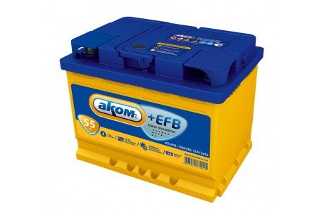 Аккумулятор АКОМ +EFB 6СТ-55 Евро 550 A(EN)