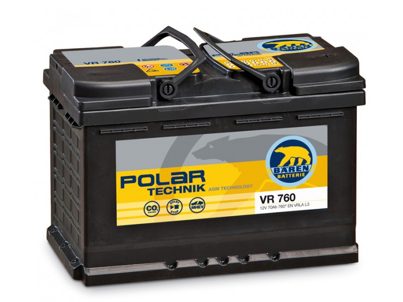 Аккумулятор BAREN Polar Technik AGM 70 a/h R 760A