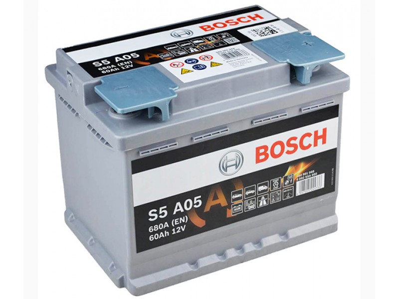 Аккумулятор автомобильный 60r. Автомобильный аккумулятор Bosch s5 a05 AGM. S5 a05 Bosch AGM 60a h 680a. Аккумулятор Bosch 60ah. 12v 60ah 680a.
