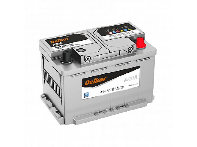 Аккумулятор Delkor 70 AGM  A/h 760A e/n
