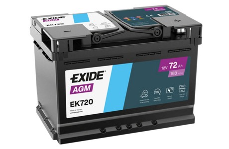 Аккумулятор Exide Start-Stop AGM EK 720 (72 A/h) 760A R+