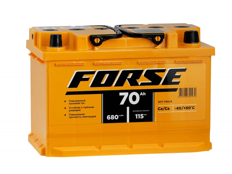 Аккумулятор Forse 6СТ-70 A/h 680A R+