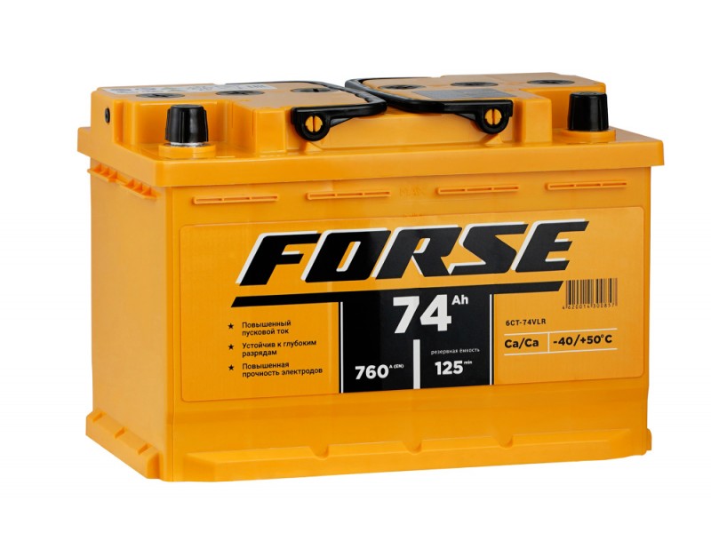 Аккумулятор Forse 6СТ-74 A/h 720A R+