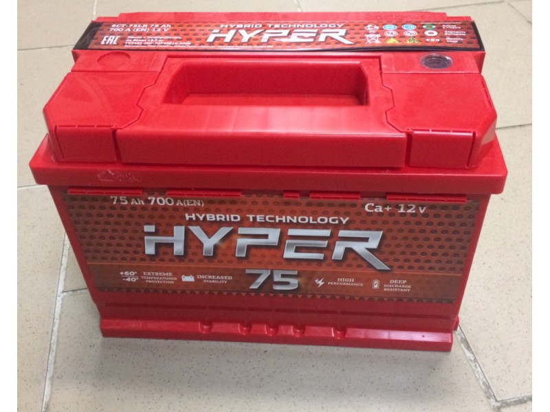 Аккумулятор Hyper 75 a/h 700A