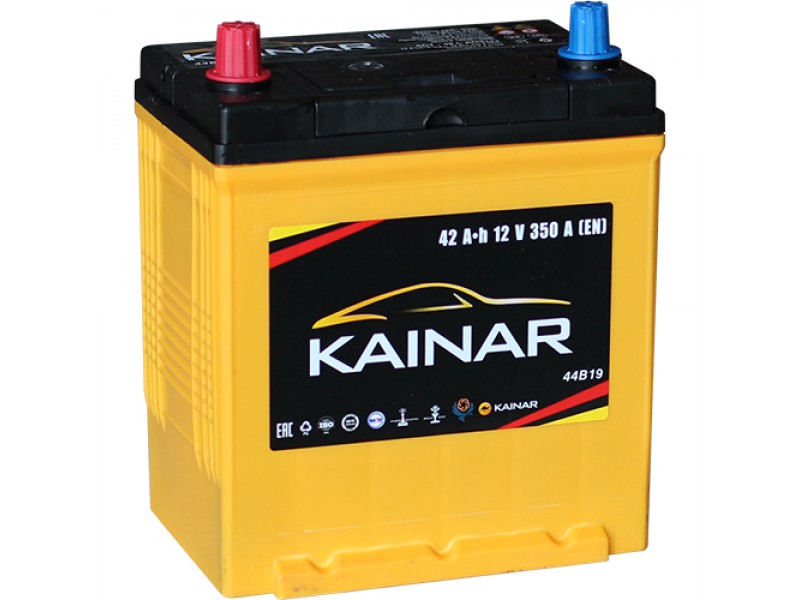 Аккумулятор Kainar Asia 42 JL+ тонкие клеммы с бортом