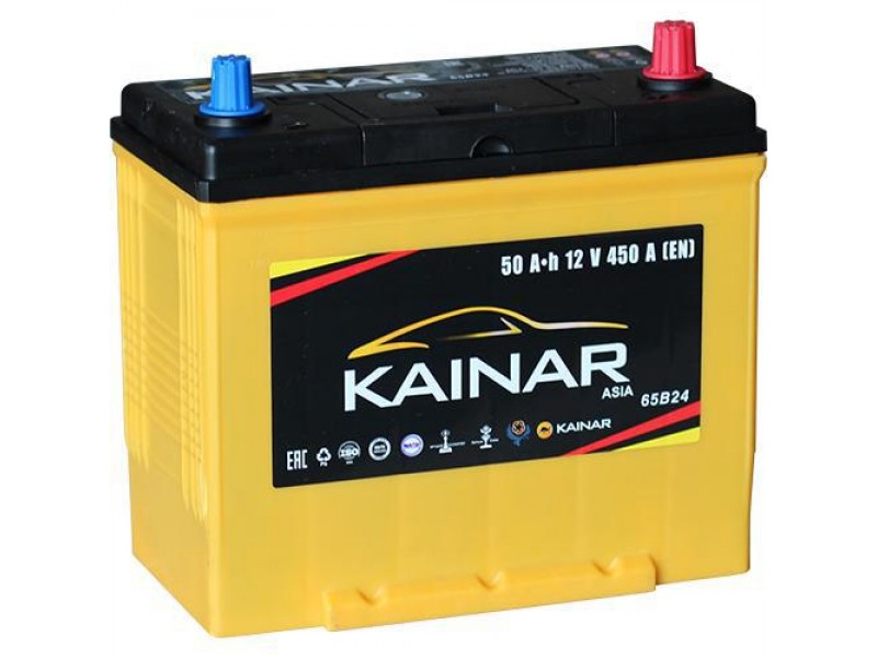 Аккумулятор Kainar Asia 50 JR+ толстые клеммы с бортом
