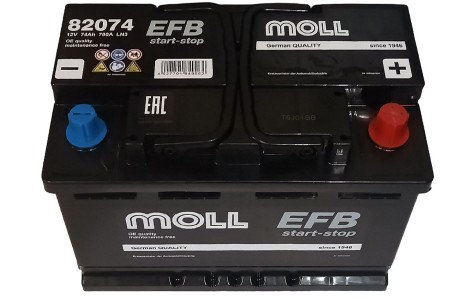 Аккумулятор Moll Start-stop EFB 74a/h 780(EN)