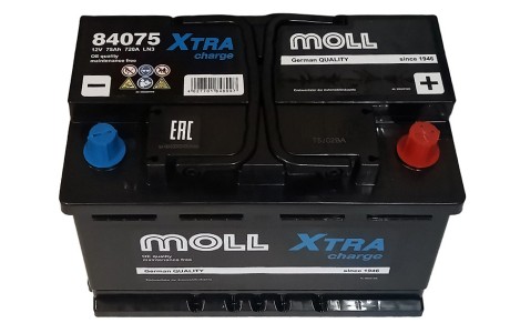 Аккумулятор Moll XTRA Charge 75a/h 720A (84075)