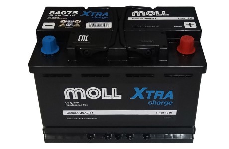 Аккумулятор Moll XTRA Charge 75a/h 720A (84075)