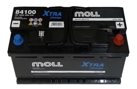 Аккумулятор Moll XTRA Charge 100 a/h 900A (84100)