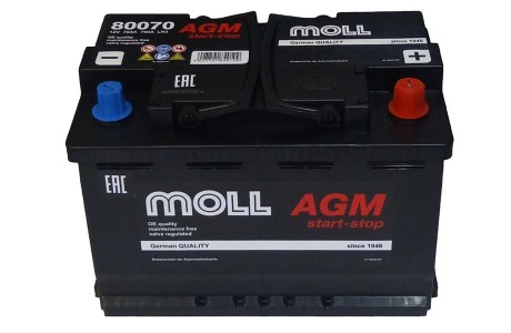 Аккумулятор Moll Start-stop AGM 70 a/h 760(EN)