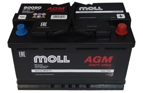 Аккумулятор Moll Start-stop AGM 80 a/h 800(EN)