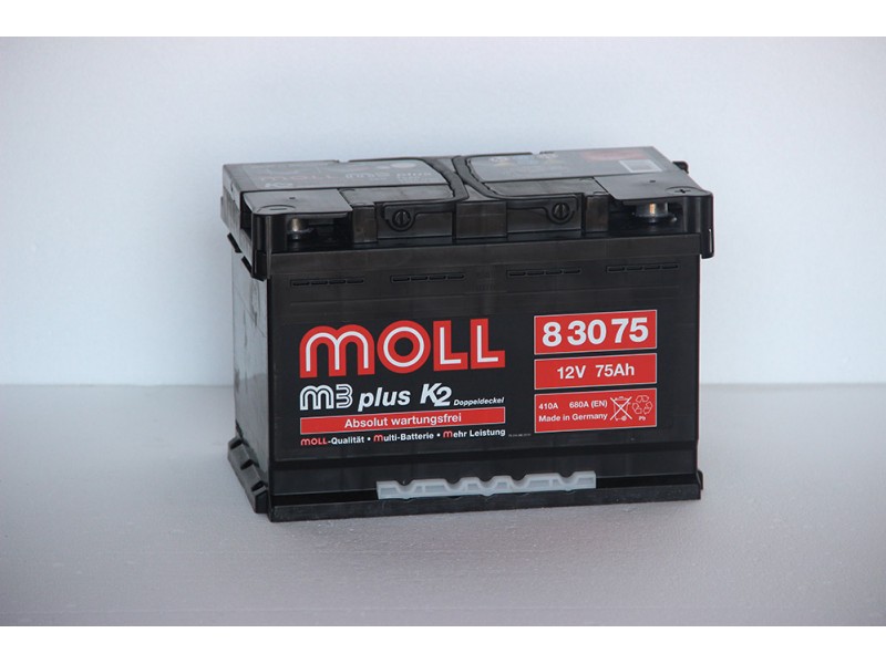 Аккумулятор Moll M3 Plus 75 A/ч 680A (EN) 
