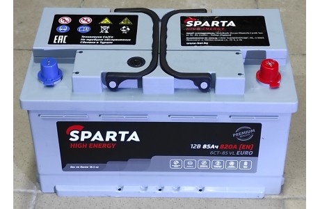 Аккумулятор SPARTA HIGH ENERGY 85 A/h 820А Евро