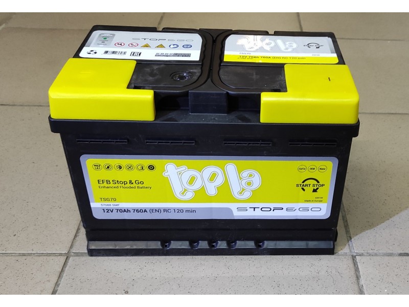 Аккумулятор Topla EFB Stop & Go 70 A/h 760A R+