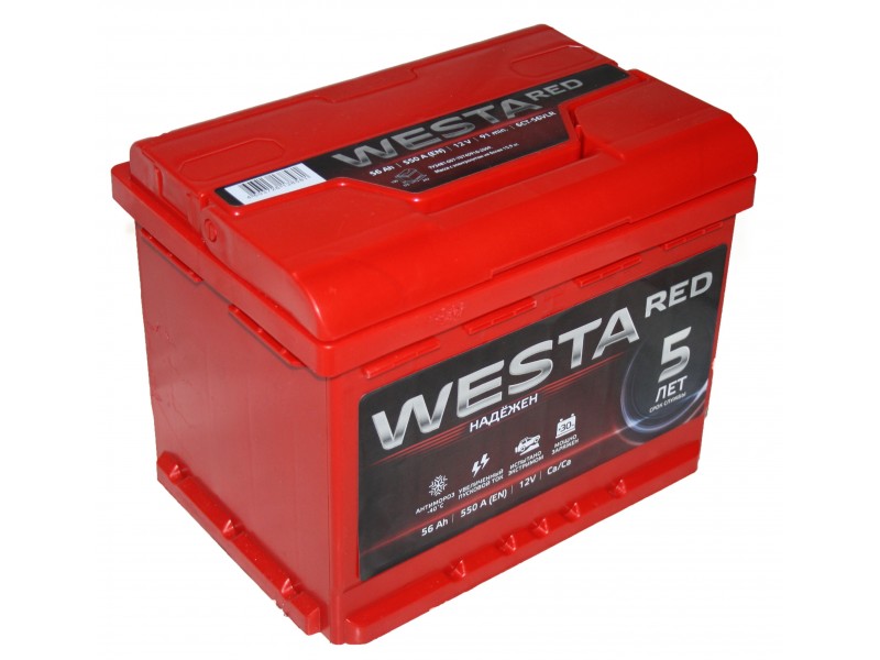 Аккумулятор Westa RED 56 a/h 550A