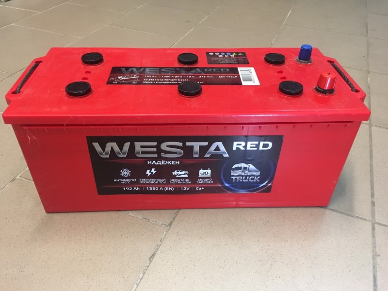 Аккумулятор Westa 192 a/h 1350 (EN) красный