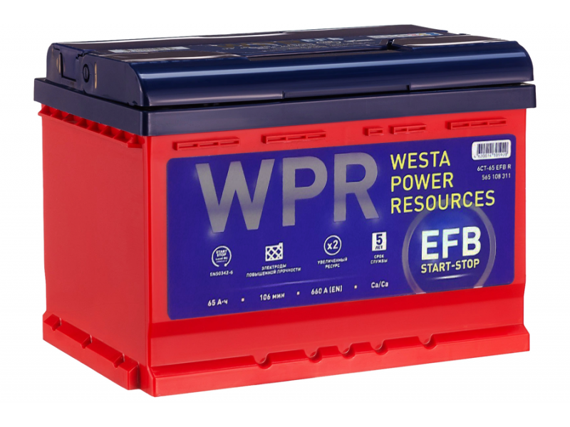 Аккумулятор WPR Premium EFB 65 a/h 660A R+