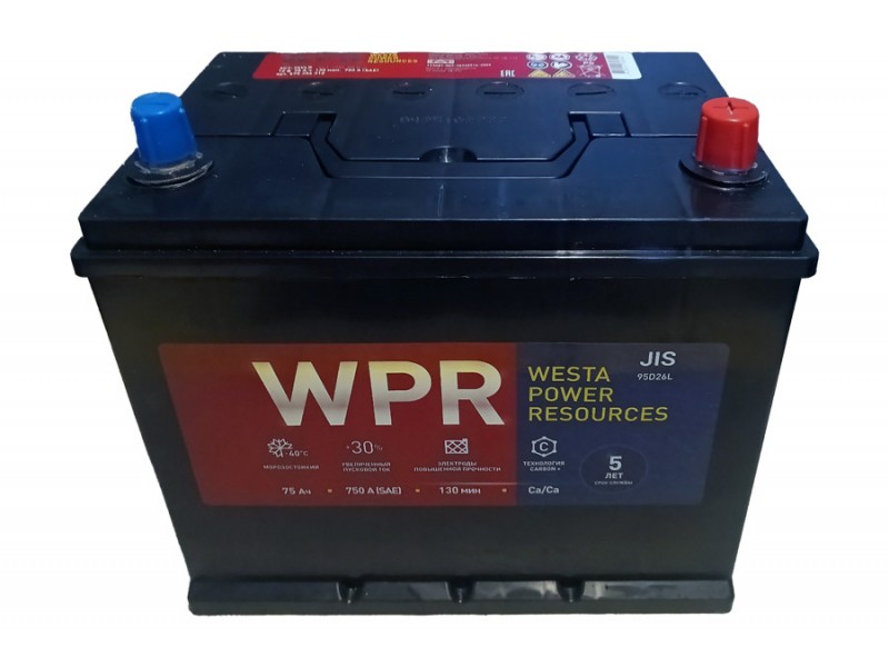 Аккумулятор WPR Premium Asia 75 a/h 750A R+