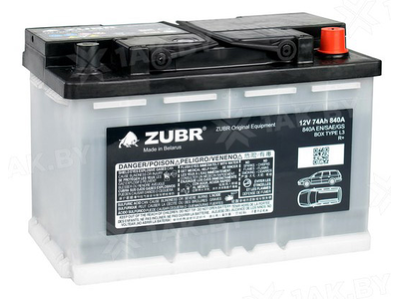 Аккумулятор Zubr Original 74 A/h 840А R+