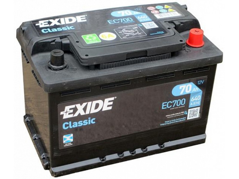 Аккумулятор Exide Classic EC700 (70 A/h), 640A R+