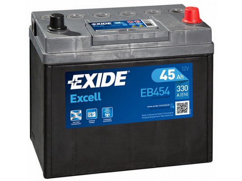 Аккумулятор Exide Excell EB454 (45 A/h), 330A R+