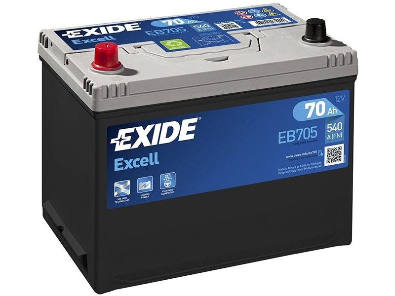 Аккумулятор Exide Excell EB705 (70 A/h), 540A L+