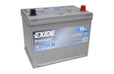 Аккумулятор Exide Premium EA754 (75 A/h), 630A R+