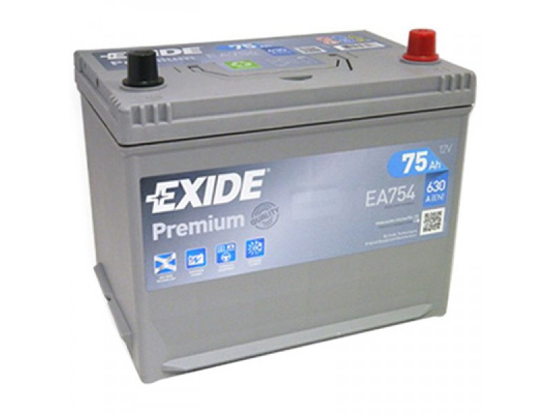 Аккумулятор Exide Premium EA754 (75 A/h), 630A R+