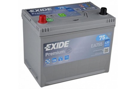 Аккумулятор Exide Premium EA755 (75 A/h), 630A L+