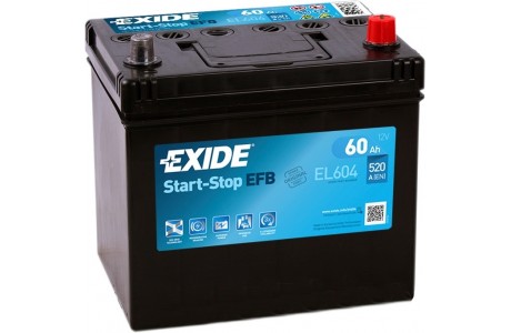 Аккумулятор EXIDE Start-Stop EFB EL604 (60 A/h), 520A R+