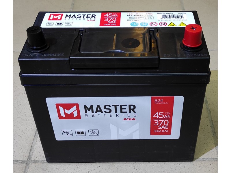 Аккумулятор MASTER BATTERIES 45 A/h 370A R+ Asia