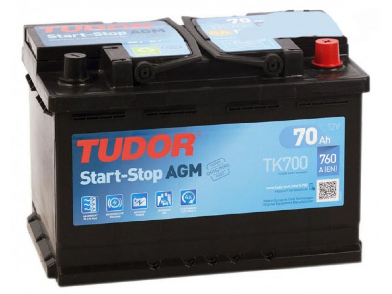 Аккумулятор TUDOR Start-Stop AGM TK700 70 A/h 760A R+