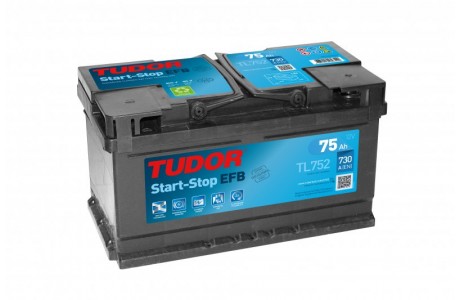 Аккумулятор TUDOR Start-Stop EFB TL752 75 A/h 730A R+
