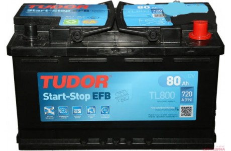 Аккумулятор TUDOR Start-Stop EFB TL800 80 A/h 720A R+