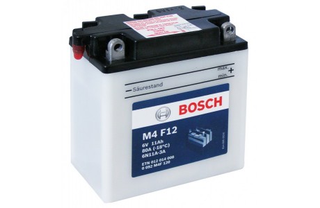 Аккумулятор Bosch M4 F12 012 014 008 (12 A/H), 80A R+ 6V, 6N11A-3A